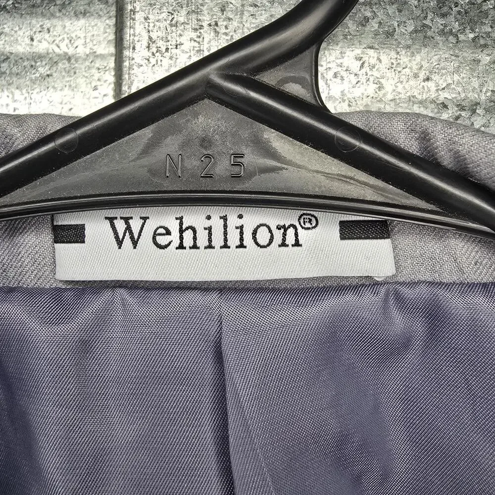 Wehilion Men's Light Gray Sport Coat Blazer XL 2 Button Notch Lapel Suit Jacket